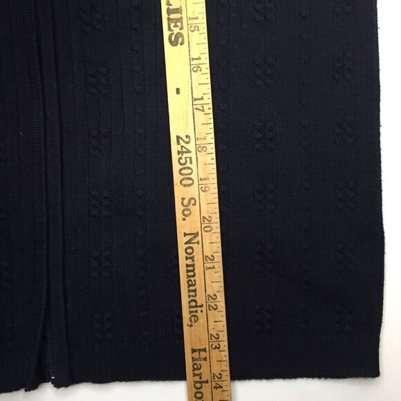 Style & Co Womens Navy Blue Cardigan Sweater Zipper Zip Small Cable Knit Size M - Picture 9 of 9